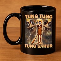 Tung Tung Tung Sahur Funny Meme Brainrot Humor Gen Z 11oz C Handle Ceramic Mug