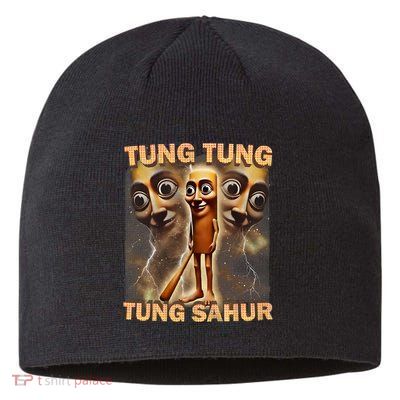 Tung Tung Tung Sahur Funny Meme Brainrot Humor Gen Z Sustainable Beanie