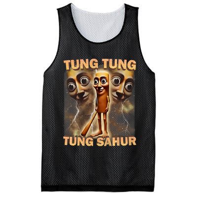 Tung Tung Tung Sahur Funny Meme Brainrot Humor Gen Z Mesh Reversible Basketball Jersey Tank