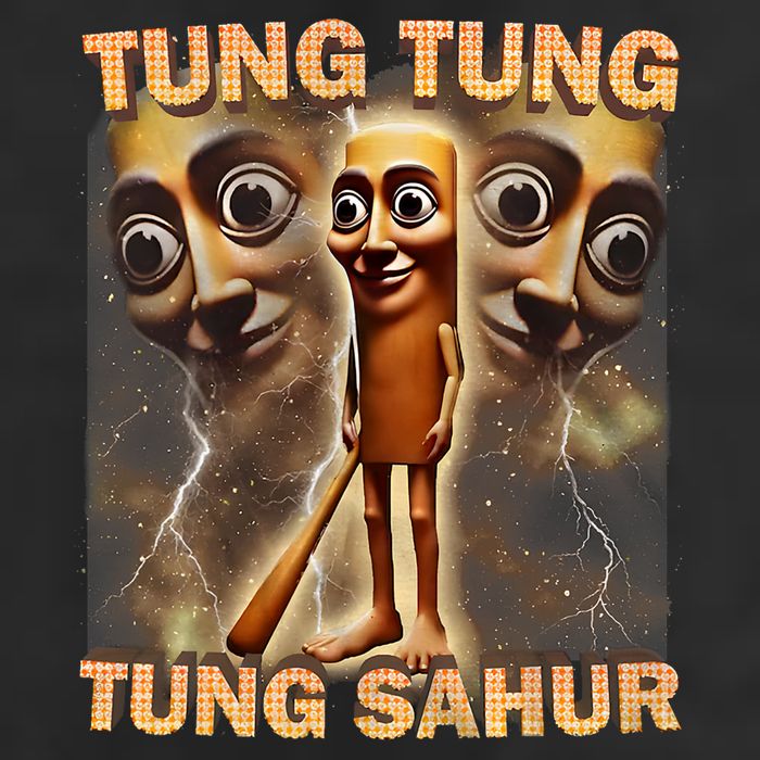 Tung Tung Tung Sahur Funny Meme Brainrot Humor Gen Z 25L Jumbo Tote