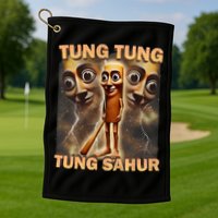 Tung Tung Tung Sahur Funny Meme Brainrot Humor Gen Z Golf Towel