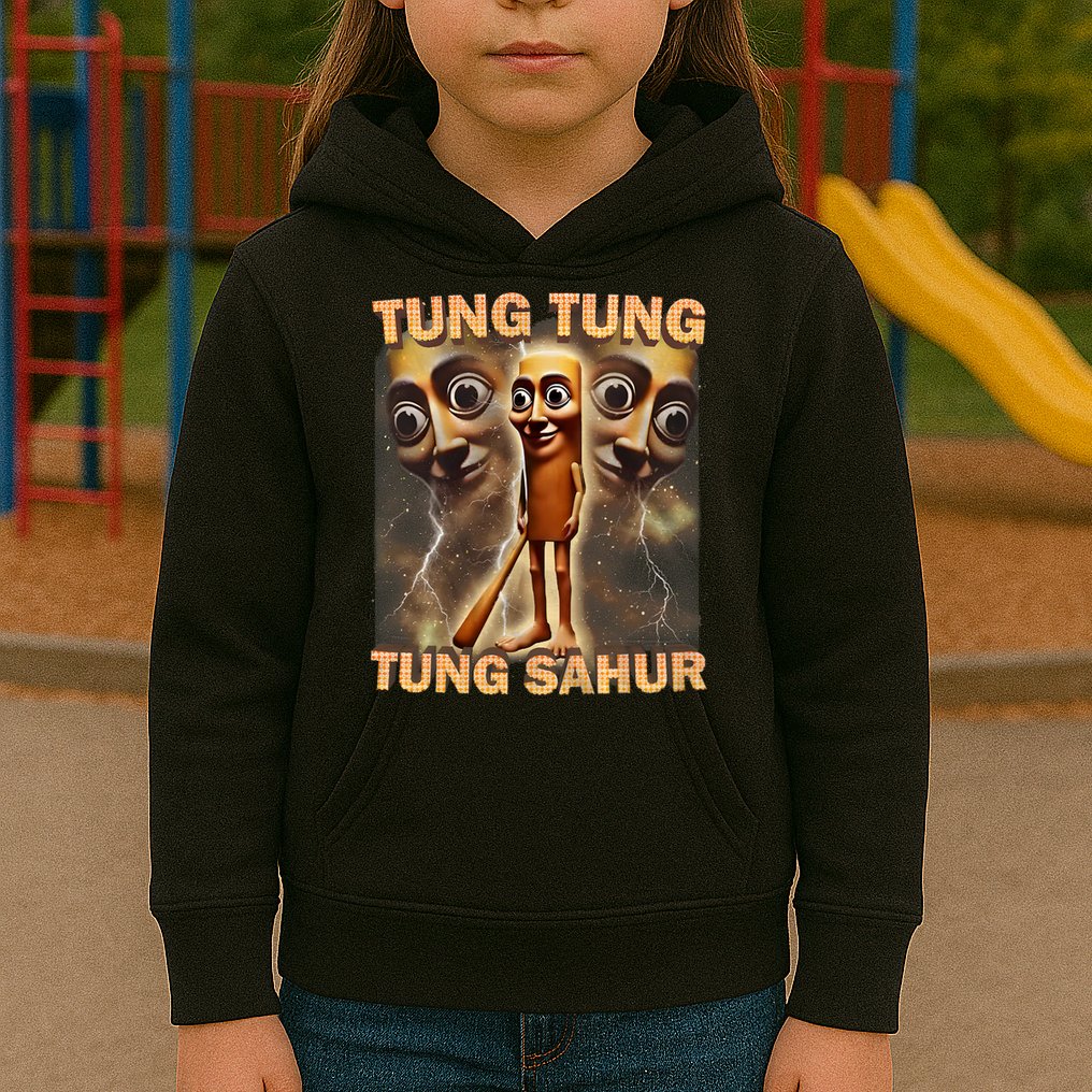 Tung Tung Tung Sahur Funny Meme Brainrot Humor Gen Z Kids Hoodie