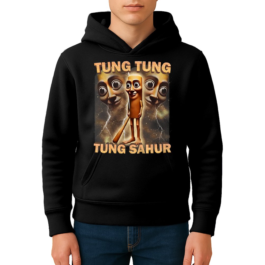 Tung Tung Tung Sahur Funny Meme Brainrot Humor Gen Z Kids Hoodie