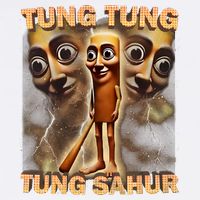 Tung Tung Tung Sahur Funny Meme Brainrot Humor Gen Z Garment-Dyed Sweatshirt