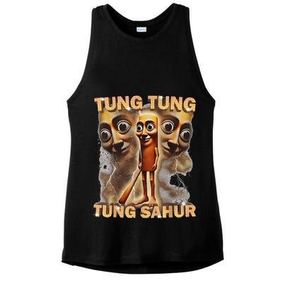 Tung Tung Tung Sahur Is Calling Funny Italian Brainrot Ladies PosiCharge Tri-Blend Wicking Tank