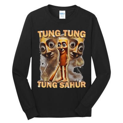 Tung Tung Tung Sahur Is Calling Funny Italian Brainrot Tall Long Sleeve T-Shirt