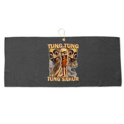 Tung Tung Tung Sahur Is Calling Funny Italian Brainrot Large Microfiber Waffle Golf Towel
