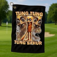 Tung Tung Tung Sahur Is Calling Funny Italian Brainrot Golf Towel