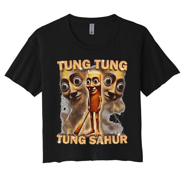 Tung Tung Tung Sahur Is Calling Funny Italian Brainrot Crop Top