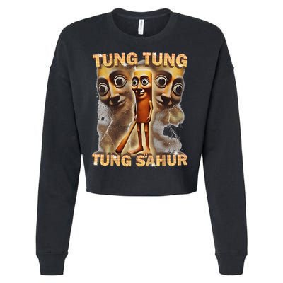 Tung Tung Tung Sahur Is Calling Funny Italian Brainrot Cropped Pullover Crew
