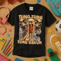 Tung Tung Tung Sahur Is Calling Funny Italian Brainrot Kids T-Shirt