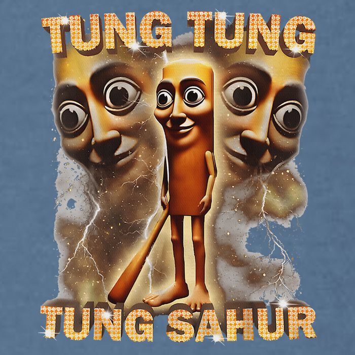 Tung Tung Tung Sahur Is Calling Funny Italian Brainrot Garment-Dyed Sweatshirt