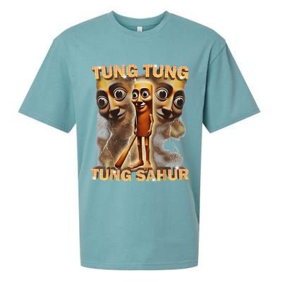 Tung Tung Tung Sahur Is Calling Funny Italian Brainrot Sueded Cloud Jersey T-Shirt