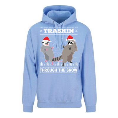 Trashin Through The Snow Garbage Gang Opossum Raccoon Santa Cute Gift Unisex Surf Hoodie