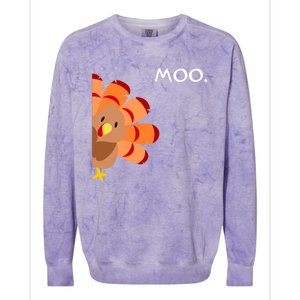 Thanksgiving Time Turkey Moo Funny Thanksgiving Colorblast Crewneck Sweatshirt