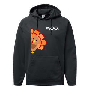 Thanksgiving Time Turkey Moo Funny Thanksgiving Performance Fleece Hoodie