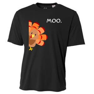 Thanksgiving Time Turkey Moo Funny Thanksgiving Cooling Performance Crew T-Shirt