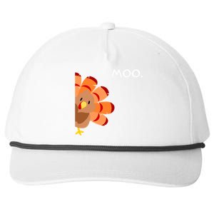 Thanksgiving Time Turkey Moo Funny Thanksgiving Snapback Five-Panel Rope Hat