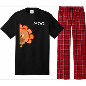 Thanksgiving Time Turkey Moo Funny Thanksgiving Pajama Set