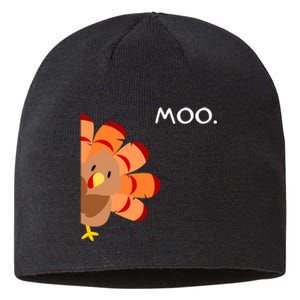 Thanksgiving Time Turkey Moo Funny Thanksgiving Sustainable Beanie