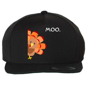 Thanksgiving Time Turkey Moo Funny Thanksgiving Wool Snapback Cap