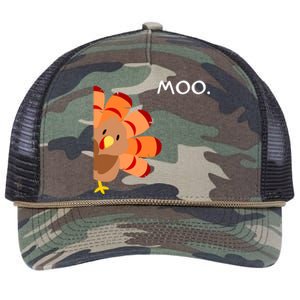 Thanksgiving Time Turkey Moo Funny Thanksgiving Retro Rope Trucker Hat Cap