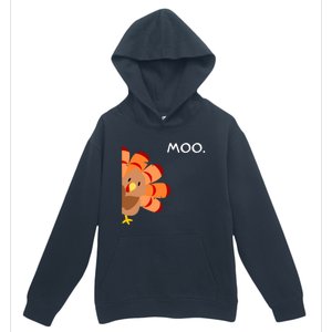 Thanksgiving Time Turkey Moo Funny Thanksgiving Urban Pullover Hoodie