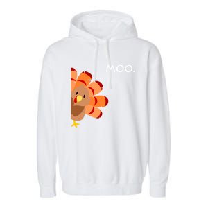 Thanksgiving Time Turkey Moo Funny Thanksgiving Garment-Dyed Fleece Hoodie