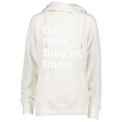 There Their They’Re Thurr. Womens Funnel Neck Pullover Hood