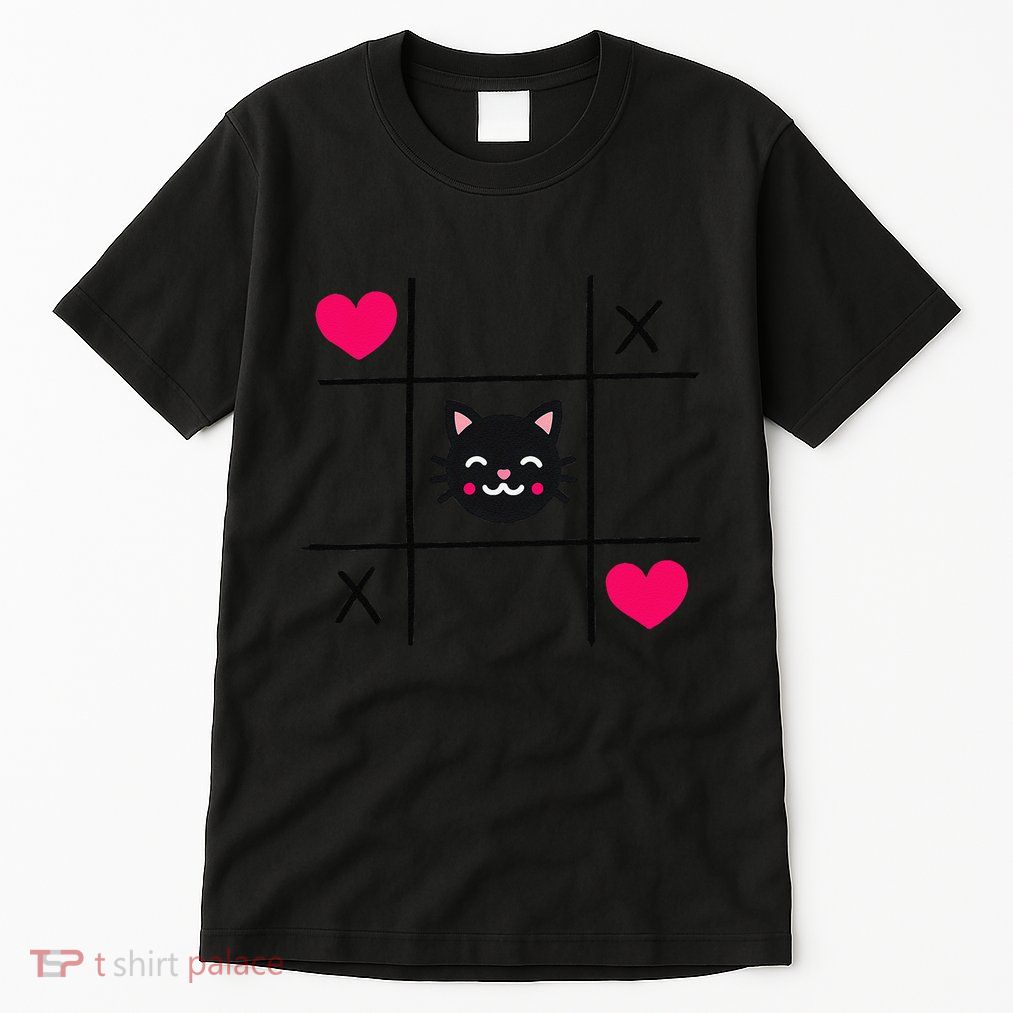 Tic Toe Tac Cat Cute Feline Kitten Tabby Love Valentines Day Tall T-Shirt