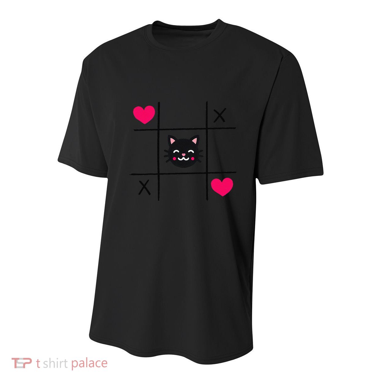 Tic Toe Tac Cat Cute Feline Kitten Tabby Love Valentines Day Youth Performance Sprint T-Shirt