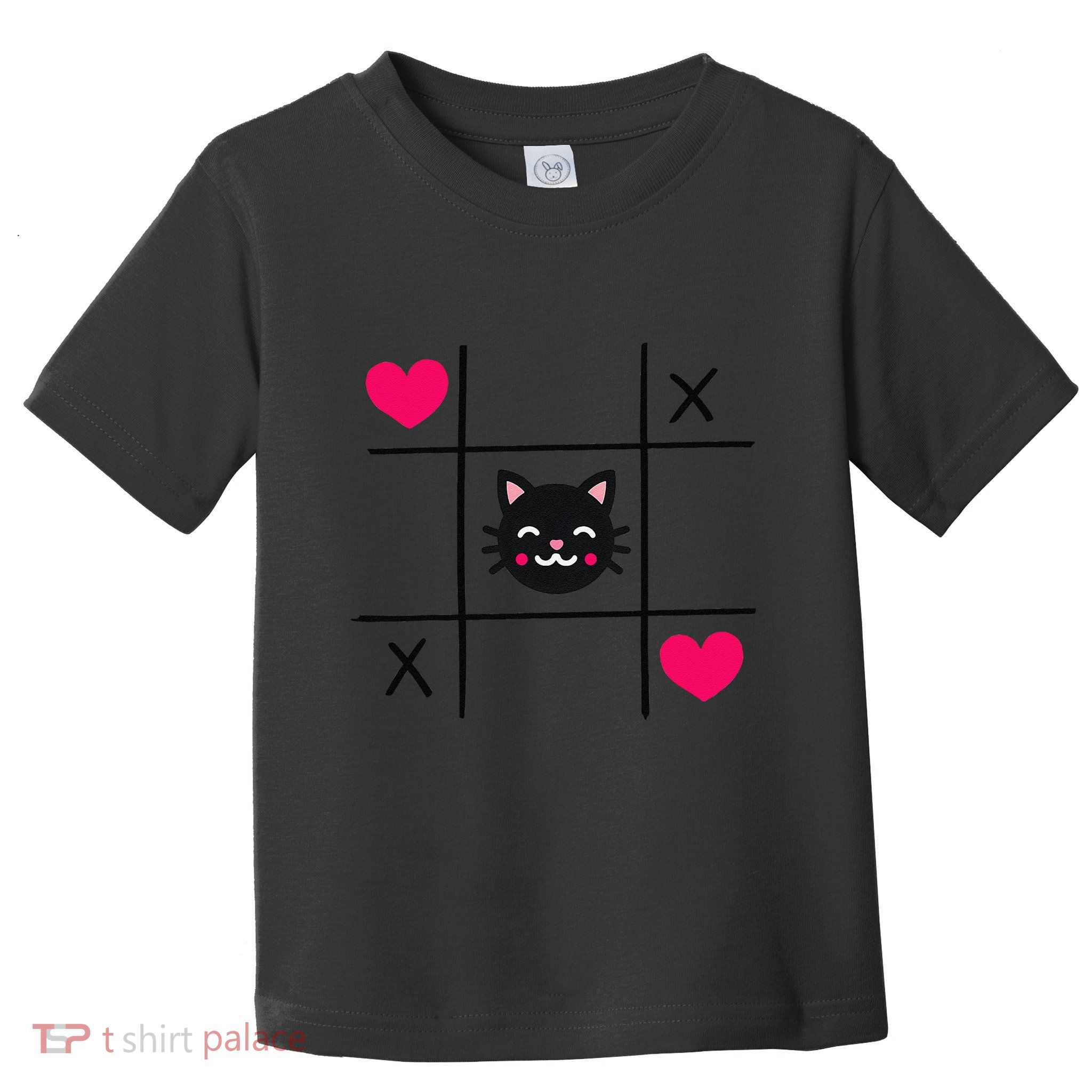 Tic Toe Tac Cat Cute Feline Kitten Tabby Love Valentines Day Toddler T-Shirt