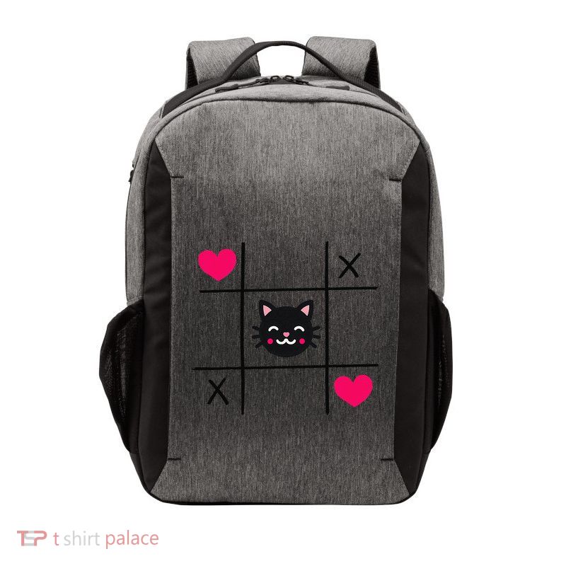 Tic Toe Tac Cat Cute Feline Kitten Tabby Love Valentines Day Vector Backpack