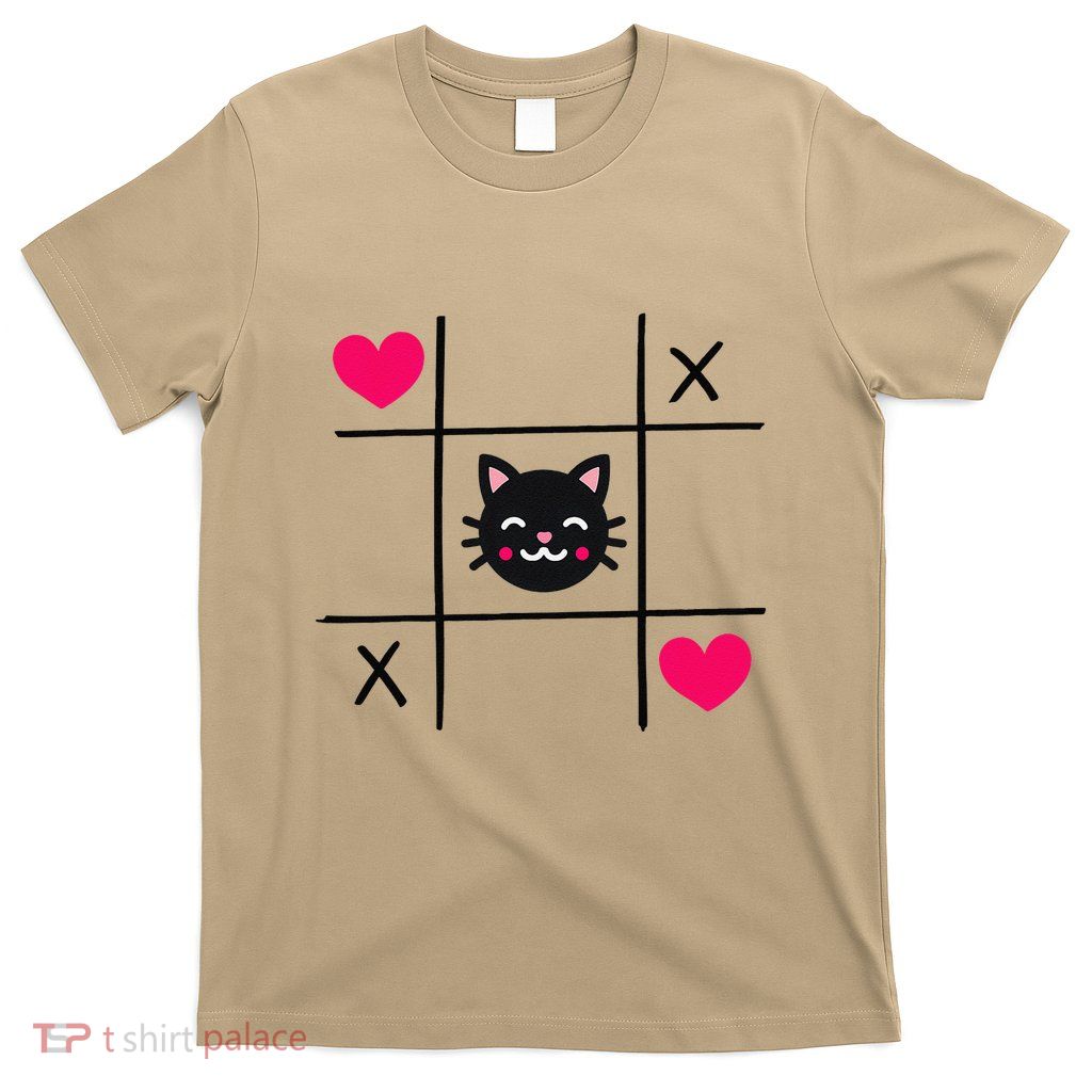 Tic Toe Tac Cat Cute Feline Kitten Tabby Love Valentines Day T-Shirt