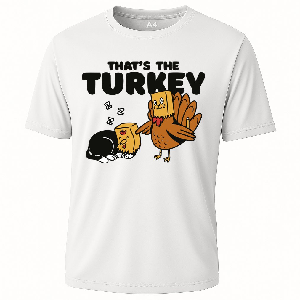 That's The Turkey Funny Thanksgiving Cat Cooling Performance Crew T-Shirt