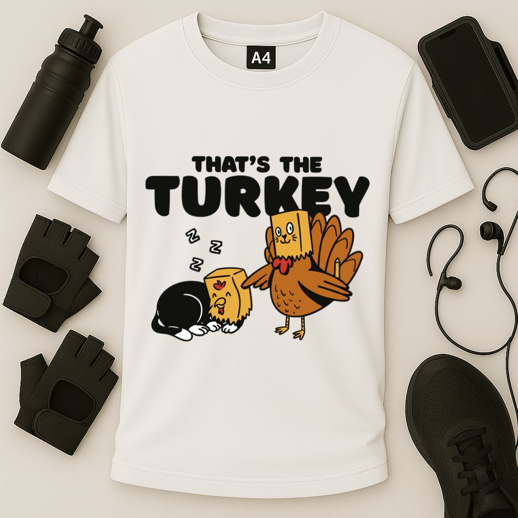 That's The Turkey Funny Thanksgiving Cat Cooling Performance Crew T-Shirt