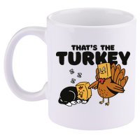 That's The Turkey Funny Thanksgiving Cat 11oz C Handle Ceramic Mug