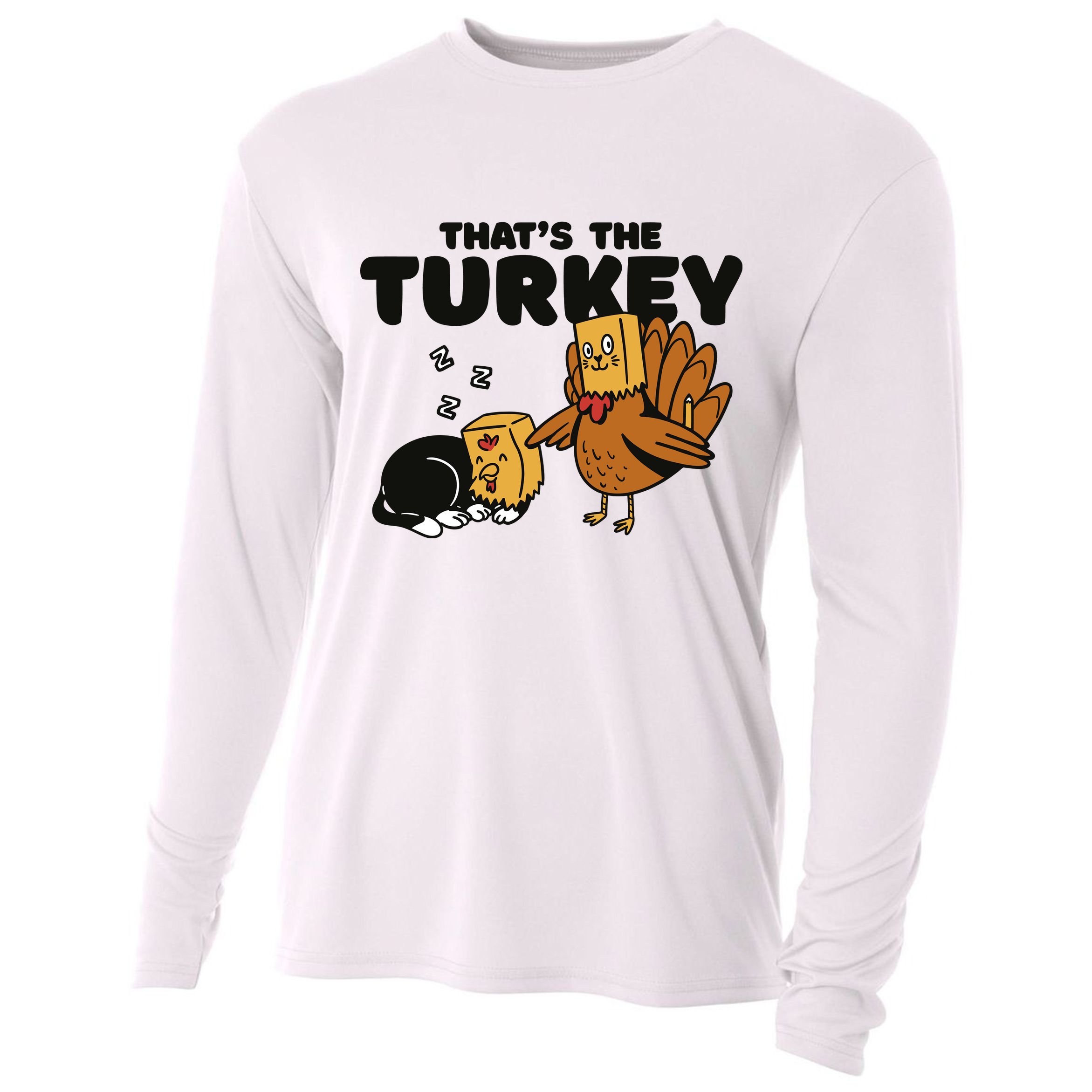 That's The Turkey Funny Thanksgiving Cat Cooling Performance Long Sleeve Crew