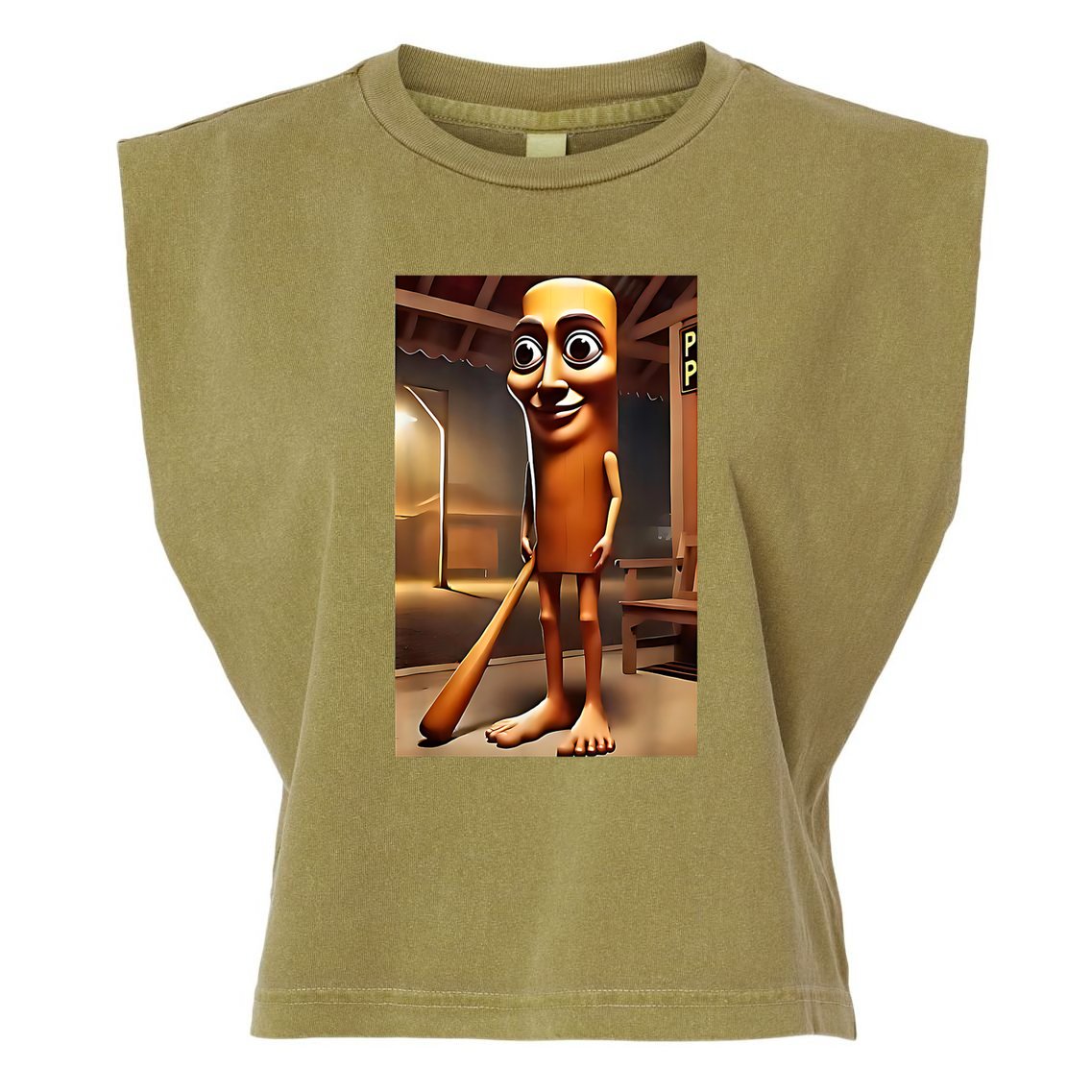 Tung Tung Tung Sahur - Italian Brainrot Meme  Garment-Dyed Women's Muscle Tee