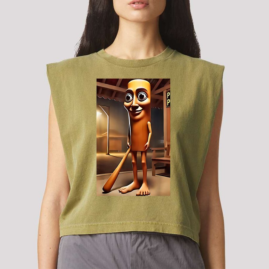 Tung Tung Tung Sahur - Italian Brainrot Meme  Garment-Dyed Women's Muscle Tee