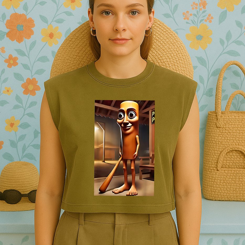 Tung Tung Tung Sahur - Italian Brainrot Meme  Garment-Dyed Women's Muscle Tee