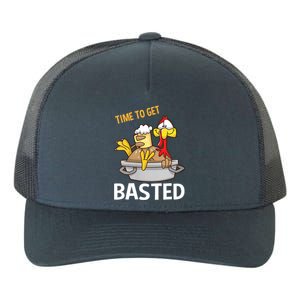 Turkey Time To Get Basted Retro Happy Thanksgiving Gift Yupoong Adult 5-Panel Trucker Hat