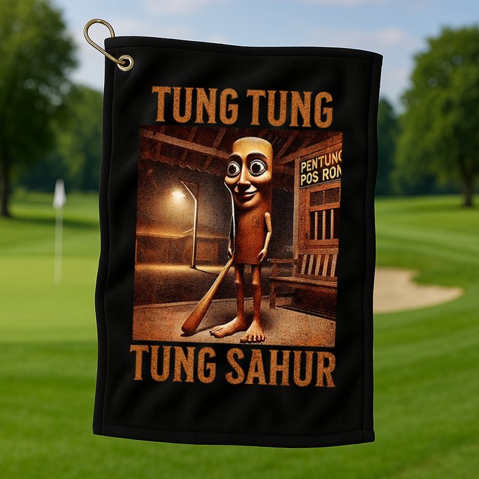Tung Tung Tung Sahur Italian Brainrot Meme Golf Towel