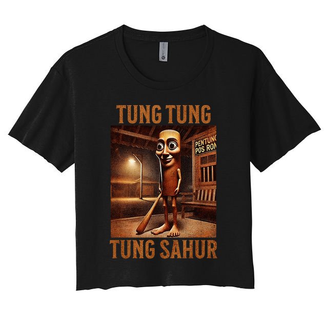 Tung Tung Tung Sahur Italian Brainrot Meme Crop Top