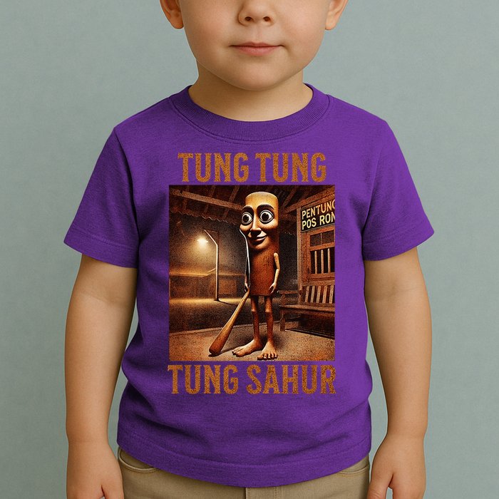 Tung Tung Tung Sahur Italian Brainrot Meme Toddler T-Shirt