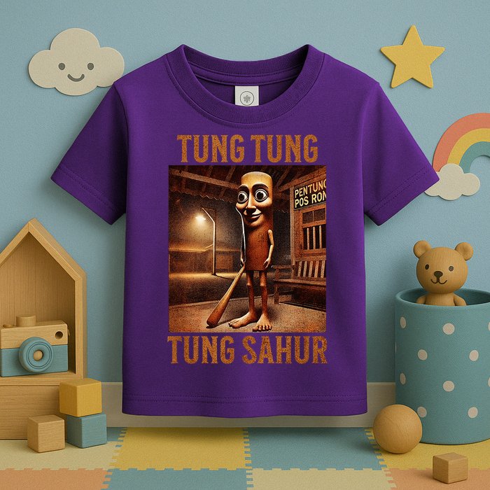 Tung Tung Tung Sahur Italian Brainrot Meme Toddler T-Shirt