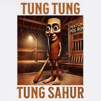 Tung Tung Tung Sahur Italian Brainrot Meme Garment-Dyed Sweatshirt