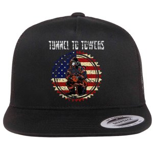 Tunnel To Towers America Flag Inserts Flat Bill Trucker Hat