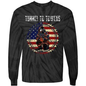 Tunnel To Towers America Flag Inserts Tie-Dye Long Sleeve Shirt