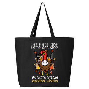 Thanksgiving Teacher Turkey Lets Eat Punctuation 25L Jumbo Tote